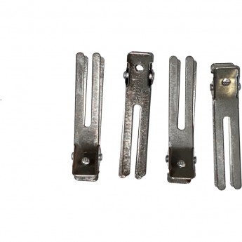 Зажим для волос DEWAL серебристый двойной, металл, 4,6см Зажим для волос DEWAL серебристый двойной, металл, 4,6см